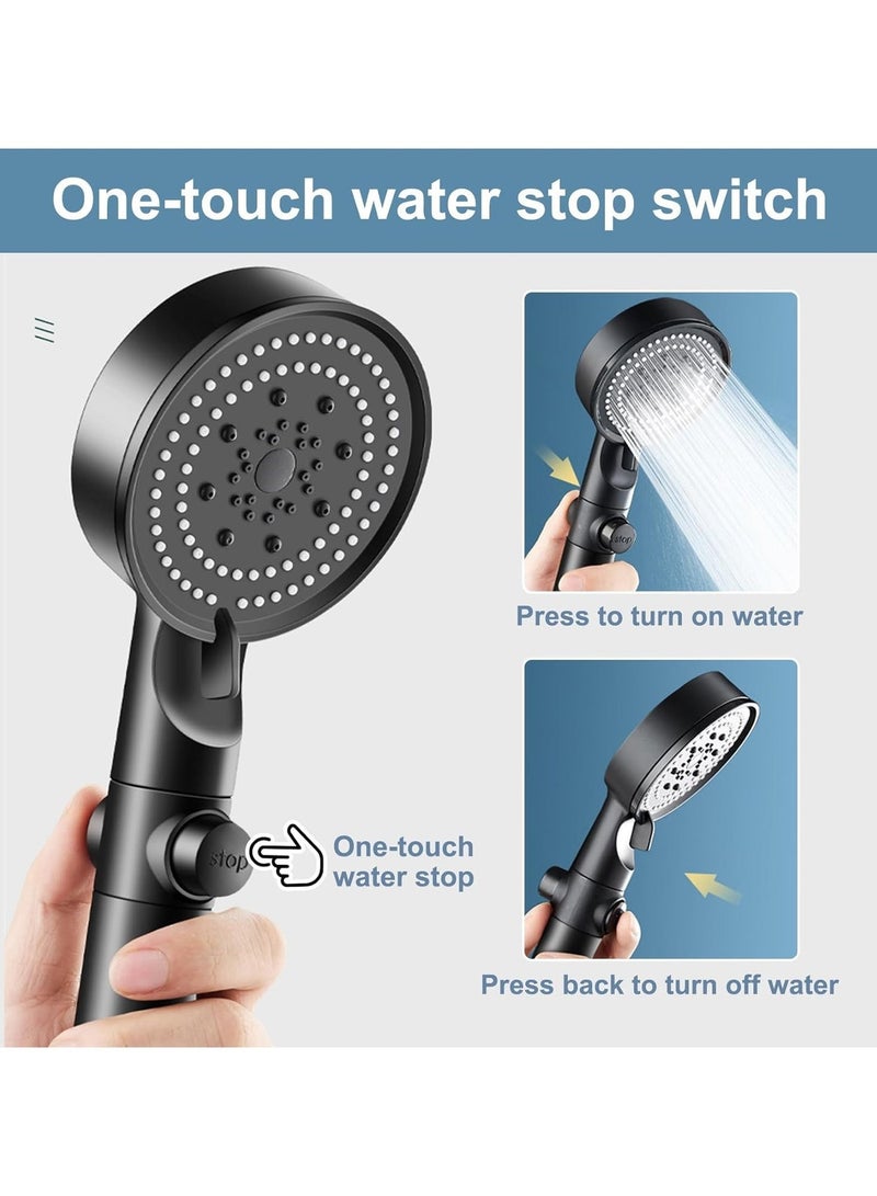 ABJ Shower Set, Complete Shower Set with 1.5M Hose & Modern Handheld Design, 25cmx9cm Shower Head,1 Holder, 5 Jet Types for Spa & Bathing - Image 4